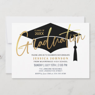 Modern Simple Minimalist Graduation Party Invitation