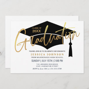 Modern Simple Minimalist Graduation Party Invitation