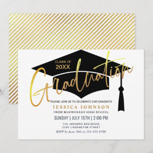 Modern Simple Minimalist Graduation Party Invitation
