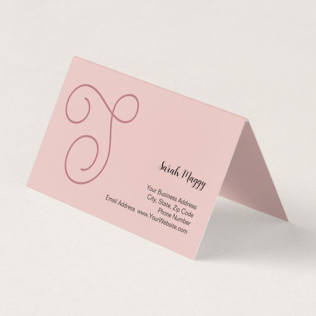 Modern Simple Minimalist Initial Monogrammed Business Card (Front)