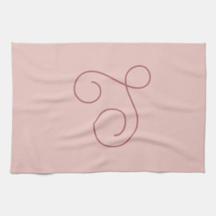 Modern Simple Minimalist Initial Monogrammed Kitchen Towel