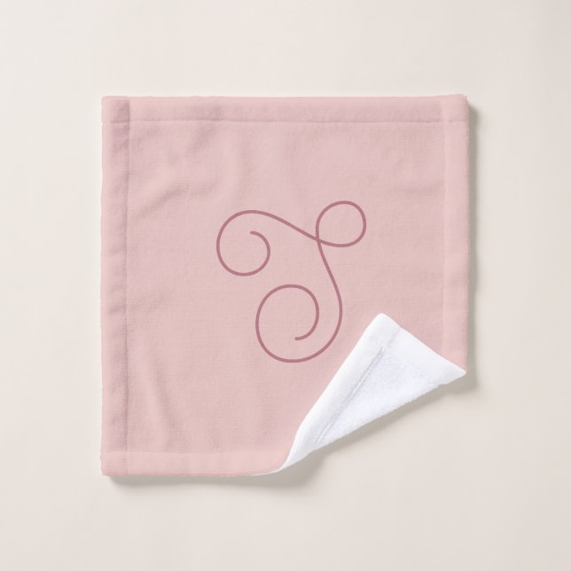 Modern Simple Minimalist Initial Monogrammed Wash Cloth (Wash Cloth)