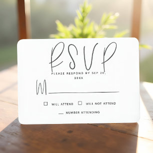 Modern Simple Minimalist Memories Memorial Reply RSVP Card