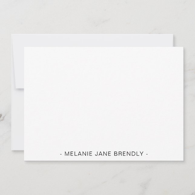Modern Simple Minimalist Name White Card (Front)