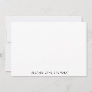 Modern Simple Minimalist Name White Card