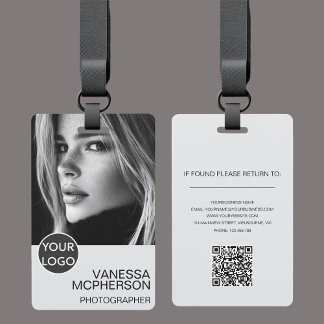 Modern Simple Minimalist Professonal Photo Secrity Badge