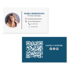 Modern Simple Minimalist QR Code Social Media Blue
