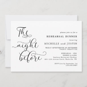  Modern Simple Minimalist Rehearsal Dinner  Invita Invitation
