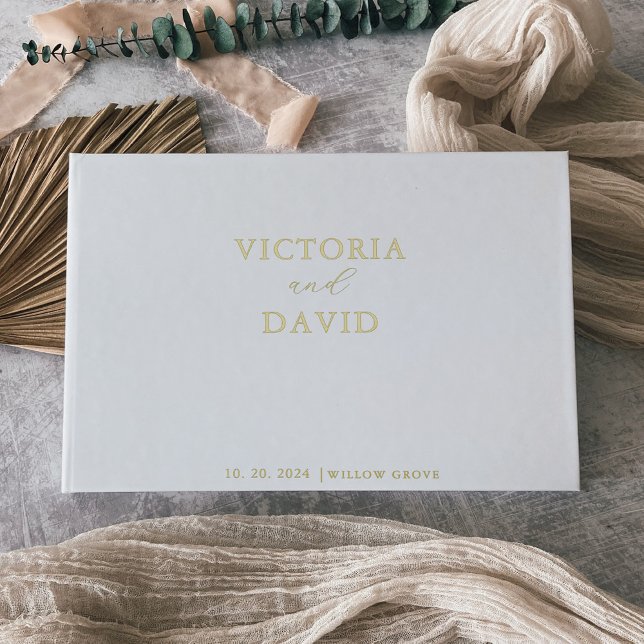 Modern Simple Minimalist Wedding Gold Foil  Guest Book (Creator Uploaded)