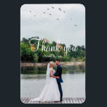 Modern simple minimalist wedding photo thank you magnet<br><div class="desc">Personalize your special day with that one wedding photo you most adore.  A nice simple message sent with love and kindness to those you cherish most.</div>