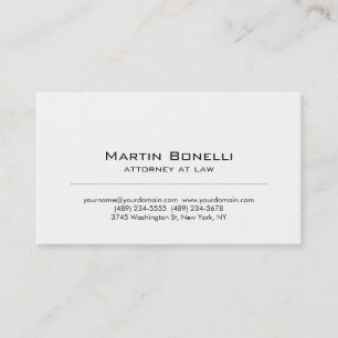 Modern Simple Minimalist White Business Card