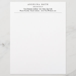 Modern Simple Minimalist White Professional Letterhead
