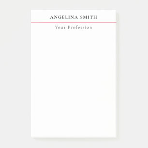 Modern Simple Minimalist White Red Professional Post-it Notes