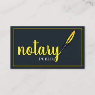 Modern Simple Mobile Notary Public Elegant Script Business Card
