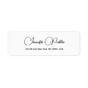 Modern Simple Modèle Typographie Adresse de retour