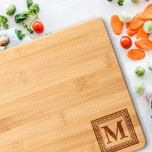 Modern Simple Monogram Bamboo BBQ Cook Charcuterie Cutting Board<br><div class="desc">Create your own custom, personalized, beautifully crafted, simple, modern, geometric design, monogram / initials monogrammed laser engraved etched bamboo wooden charcuterie board / cutting board, conditioned with oil, ready to use, and with rounded handle cut out. Simply type in your monogram / initials, to customize. Makes a great gift for...</div>