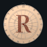 Modern Simple Monogram Beige Brown Dartboard<br><div class="desc">This is a simple, modern, personalized monogram design. This stylish design is in trending beige and terracotta / brown with stylish typography. It's perfect for a personalized gift or ideal as a new addition to your games room. Simply add your initial letter by typing it into the personalize this text...</div>