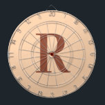 Modern Simple Monogram Beige Brown Dartboard<br><div class="desc">This is a simple, modern, personalized monogram design. This stylish design is in trending beige and terracotta / brown with stylish typography. It's perfect for a personalized gift or ideal as a new addition to your games room. Simply add your initial letter by typing it into the personalize this text...</div>