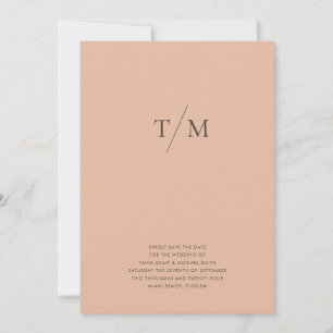 Modern Simple Monogram Blush Mix & Match Wedding Save The Date