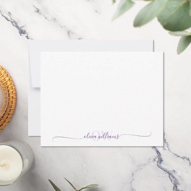Modern Simple Monogram Elegant Script Name Card (Creator Uploaded)