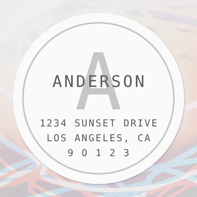 Modern Simple Monogram & Info | White & Grey (Creator Uploaded)