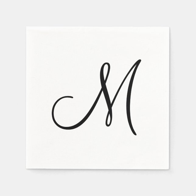 Modern Simple Monogram Initial  Napkin (Front)