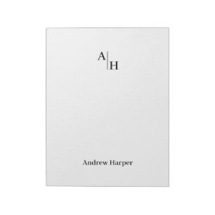 Modern Simple Monogram Initial Notepad