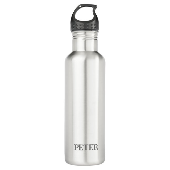 Modern Simple Monogram personalized custom name 710 Ml Water Bottle (Front)