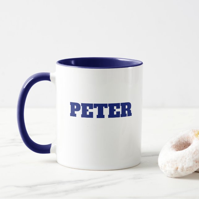 Modern Simple Monogram personalized name Mug (With Donut)