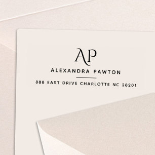 Modern Simple Monogram Return Address Self-inking Stamp