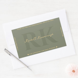 Modern Simple Monogram Sage Green   Sticker