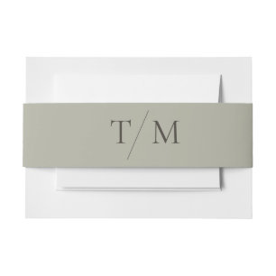 Modern Simple Monogram Sage Mix & Match Wedding Invitation Belly Band