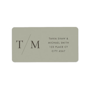 Modern Simple Monogram Sage Mix & Match Wedding Label