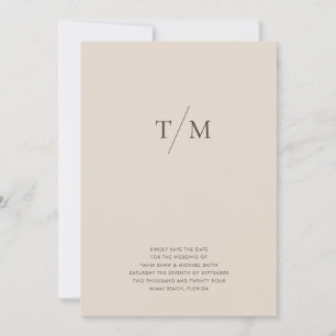 Modern Simple Monogram Sand Mix & Match Wedding Save The Date