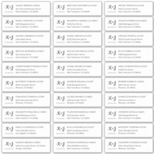 Modern Simple Monogram Wedding Guest Names Address