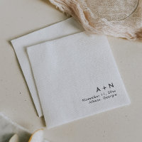 Modern Simple Monogram Wedding Napkins 