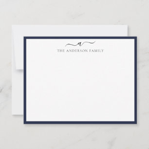 Modern Simple Monogrammed Family  Card