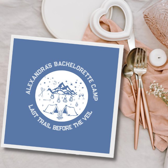 Modern Simple Mountain Camp Weekend Bachelorette Napkin (Creator Uploaded)