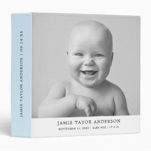 Modern Simple New Baby Boy First Year Photo Binder