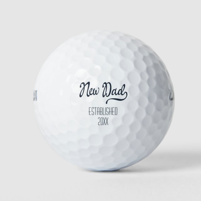 Modern Simple New Dad Golf Balls (Front)