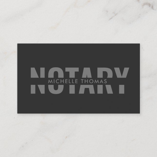 Modern Simple Notary Loan Signing Agent Business Card (Front)