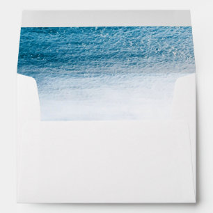 Modern Simple Ocean Beach Seaside Wedding Envelopes