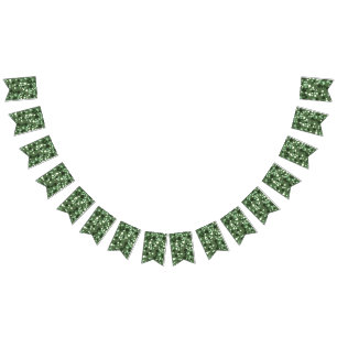 Modern Simple Olive Green Terrazzo bunting  Flags