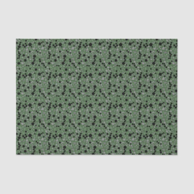 Modern Simple Olive Green Terrazzo Tissue Paper (Front)