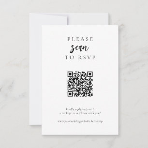 Modern Simple Online QR Code Wedding RSVP Card