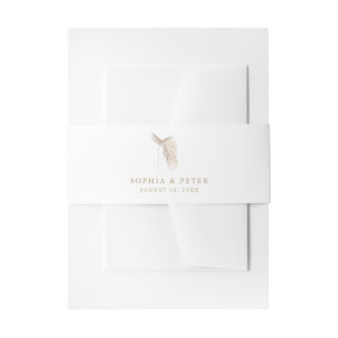 Modern Simple Palm Leaves Belly Band Invitation Belly Band