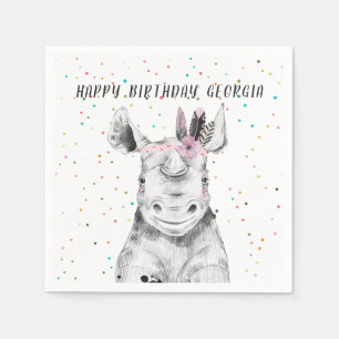 Modern Simple Party Animal Birthday Personalized Napkin