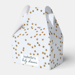 Modern Simple Pastel Blue Gold Star Favor Box