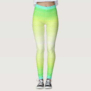 Modern Simple Pastel Green blue Colourful Gradient Leggings
