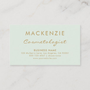 Modern Simple Pastel Green Salon Appointment Card